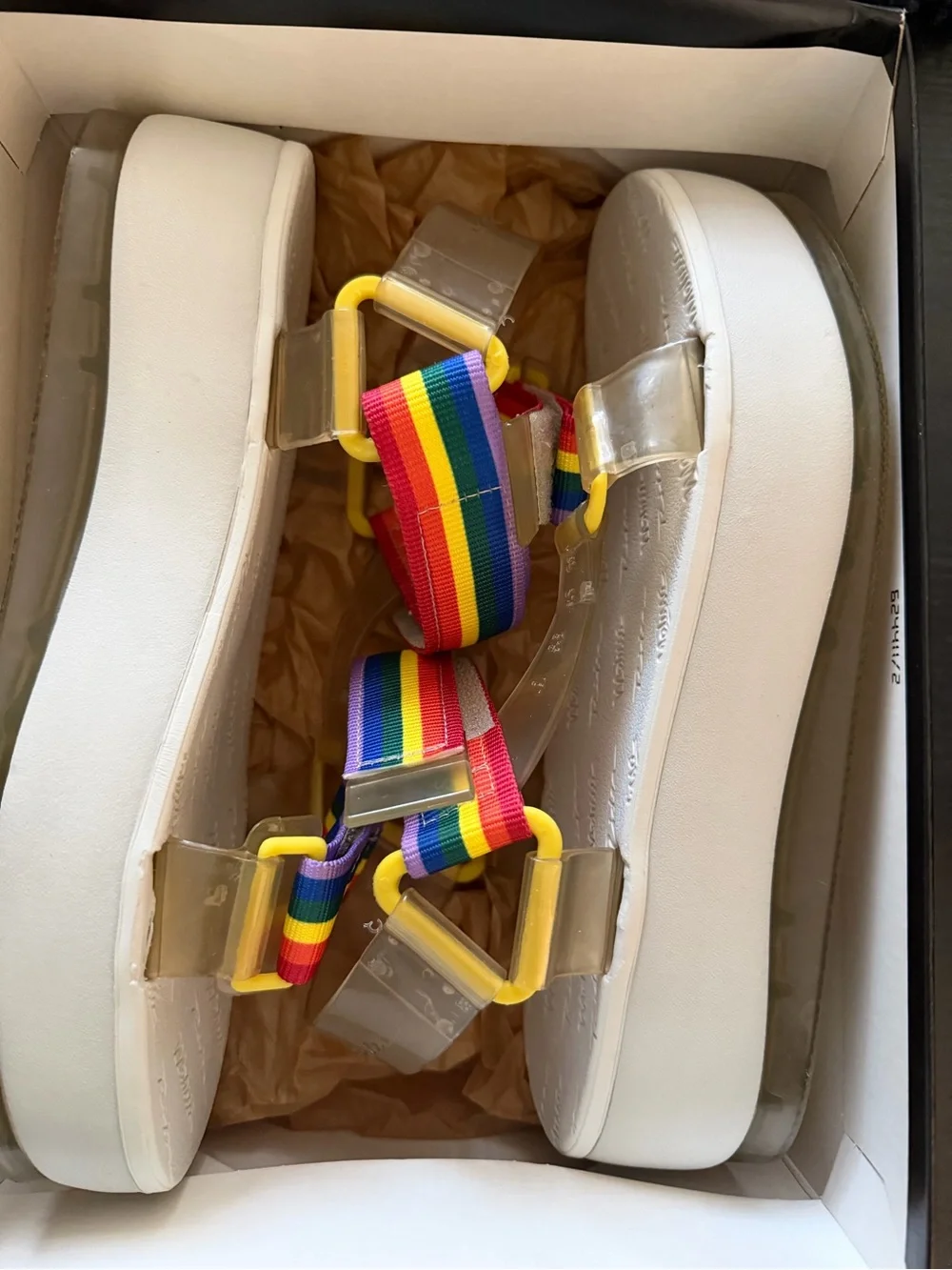 Melissa Platform Pride Rainbow Strap Sandals -NWT W9